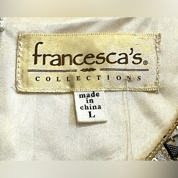 Francesca’s Collections Embellished Polyester Blend Cream Mini Dress Large NWT - Picture 5 of 16